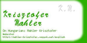 krisztofer mahler business card